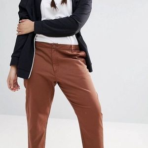 ASOS Curve brown/dark tan chino pants